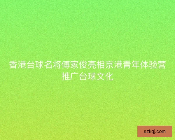 香港台球名将傅家俊亮相京港青年体验营推广台球文化